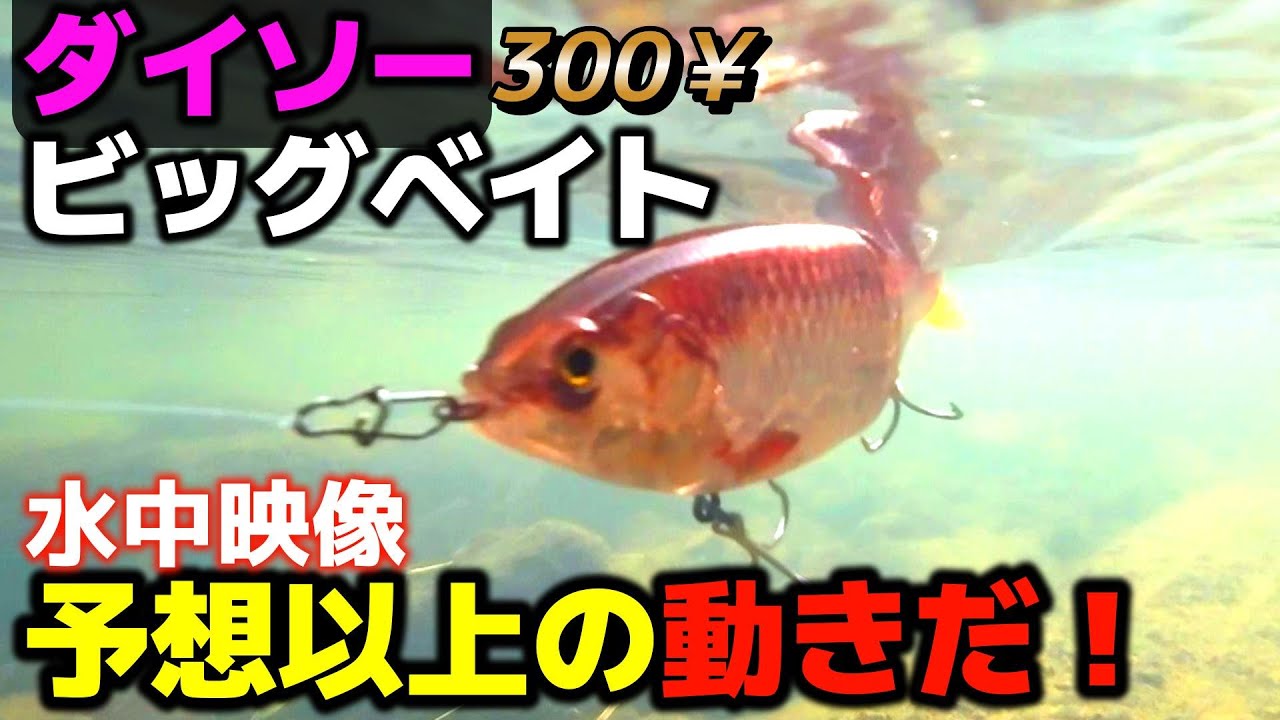 ダイソービッグベイトが300円とは思えない完成度！【水中アクション検証】【実釣解説】