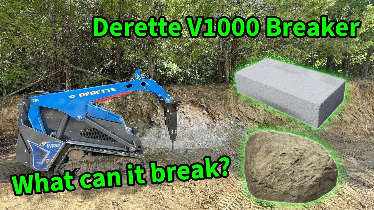 Busting Rocks and Concrete with the Derette V1000 Chinese Mini Skid Steer