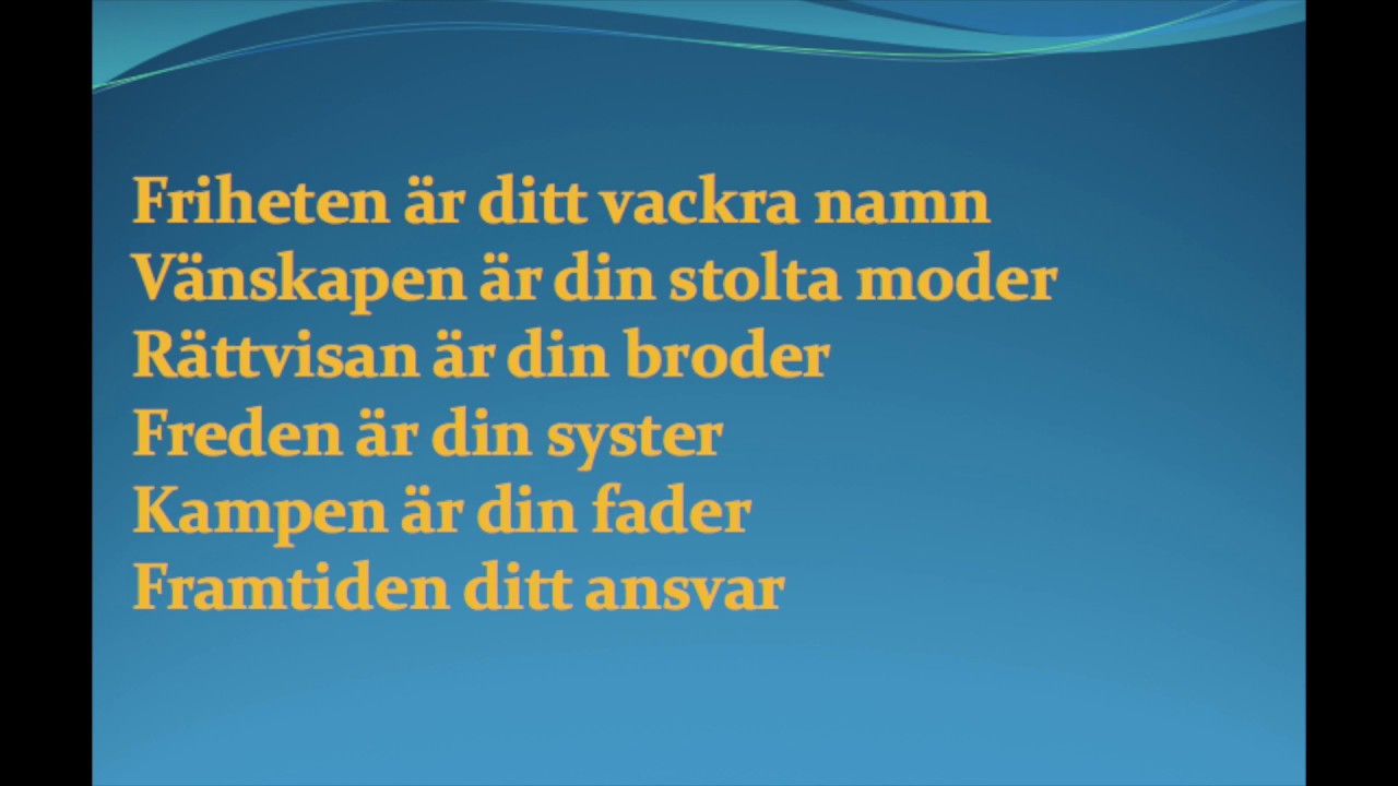 Sång till friheten - lyrics, FN-samling Solfagraskoan