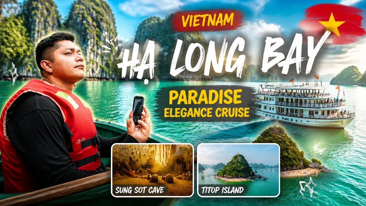 Vietnam Travel to Hạ Long Bay 🇻🇳 | Paradise Elegance Cruise | Titop Island | Sung Sot Cave