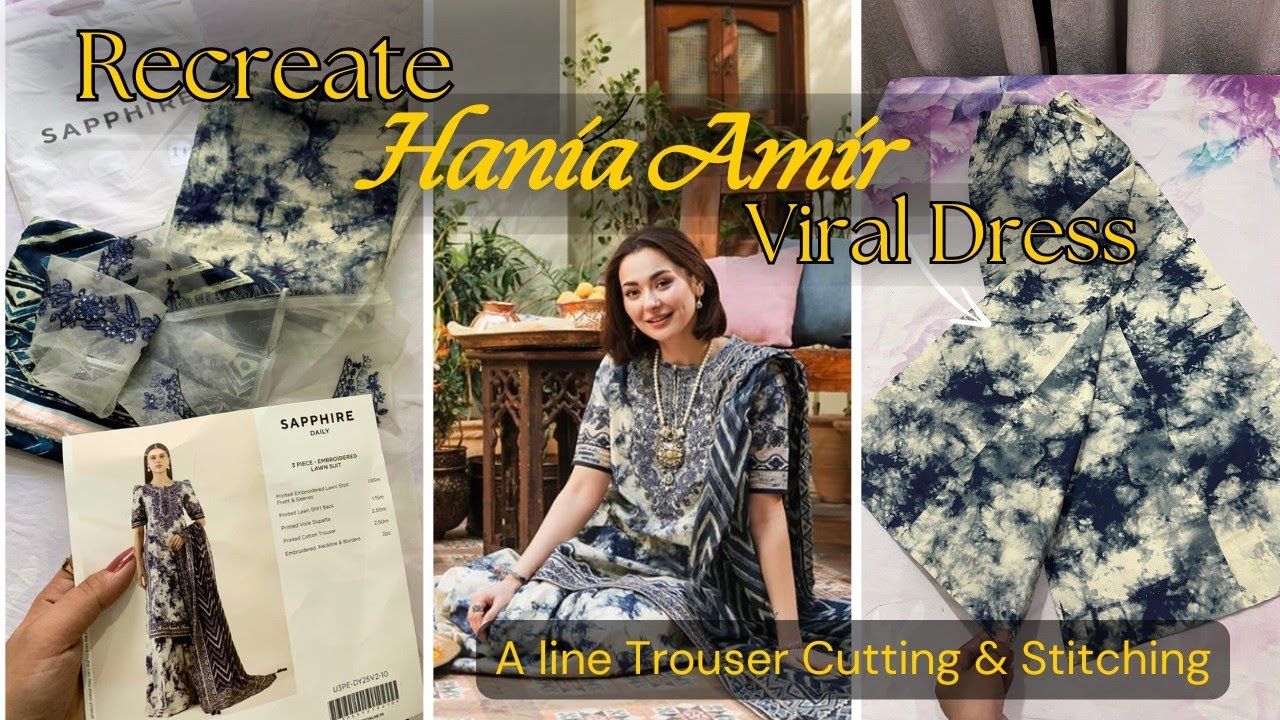 A line Trouser || Recreate Hania Amir Most Viral Dress || Celebrity Inspired || under 3k