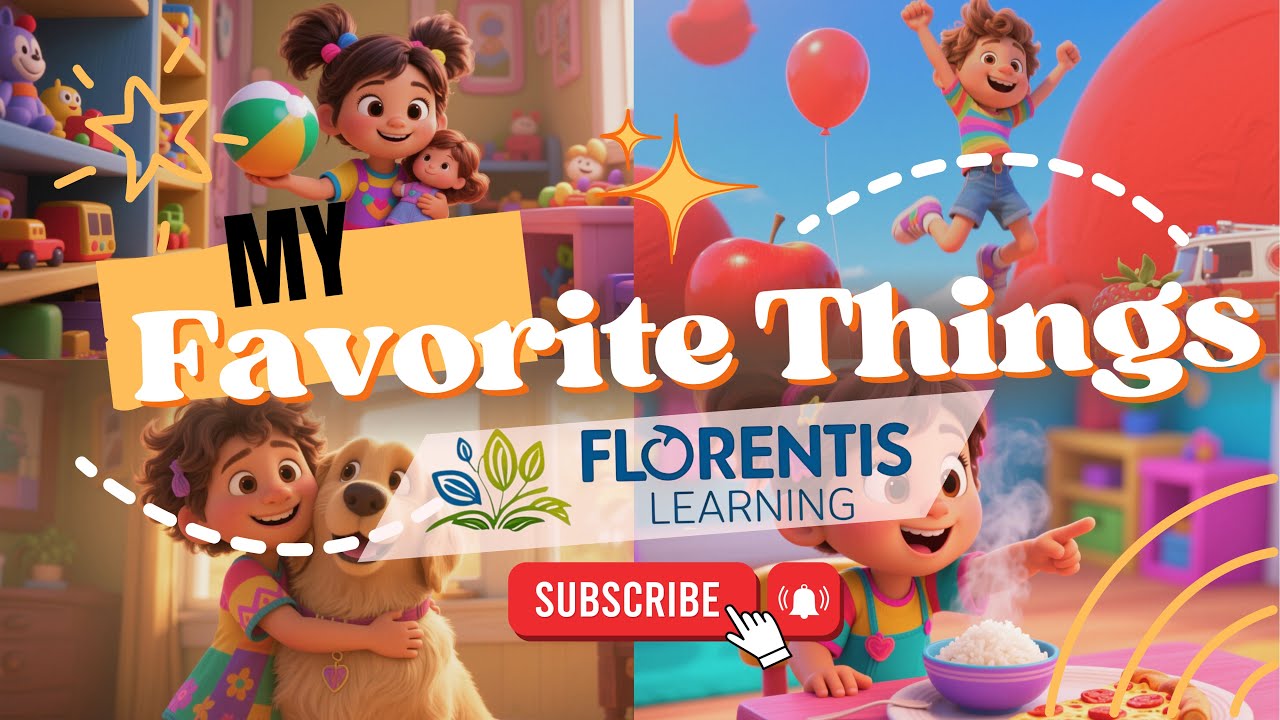 My Favorite Things | ESL Song for Kids Vocabulary Song for Beginners (Food, Toys, Colors, Animals)