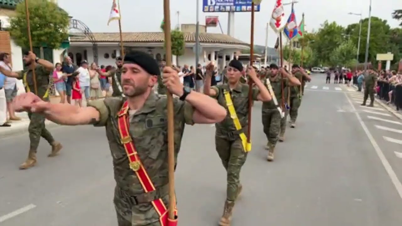 Llegada en directo de “los soldaos” a Ballén. DESFILE MILITAR