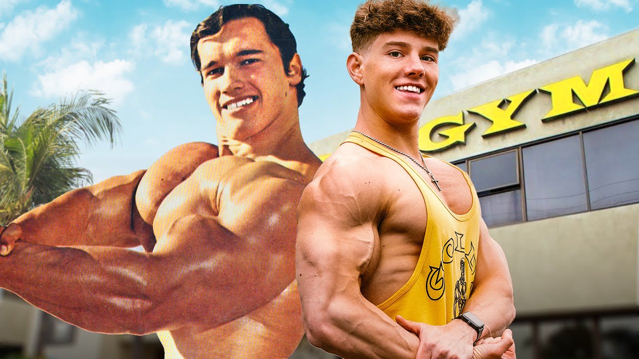 Попытка тренировки груди Арнольда в спортзале GOLD'S GYM VENICE BEACH