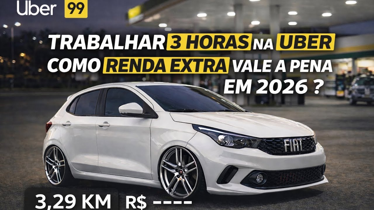 UBER COMO RENDA EXTRA – Trabalhei 3 horas à noite, olha quanto deu!