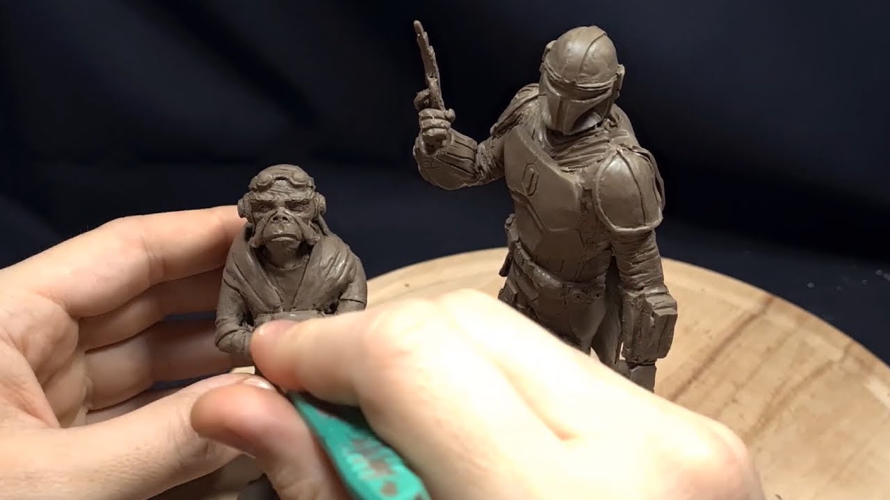 Sculpting Mando, Baby Yoda And Kuiil From 'The Mandalorian' With Clay