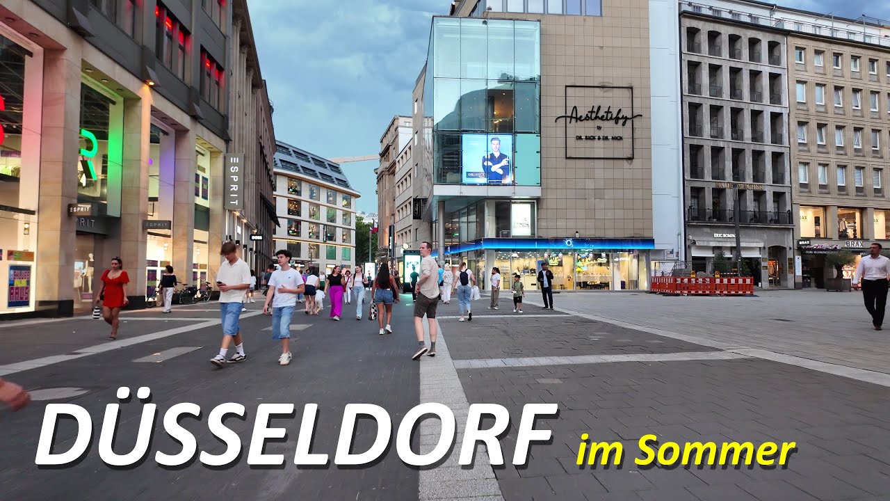 Düsseldorf walking 4K | Ein heißer Sommerabend