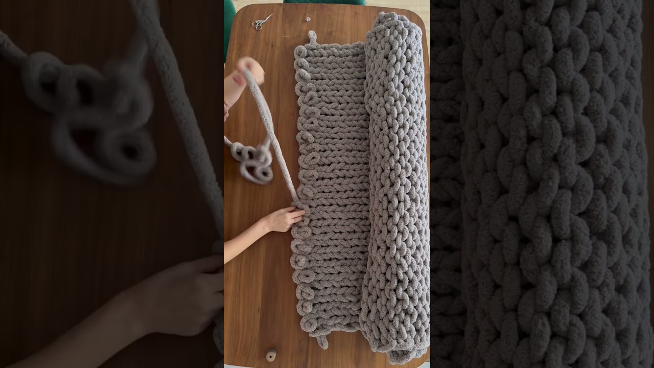 How to hand knit a chunky blanket🤩