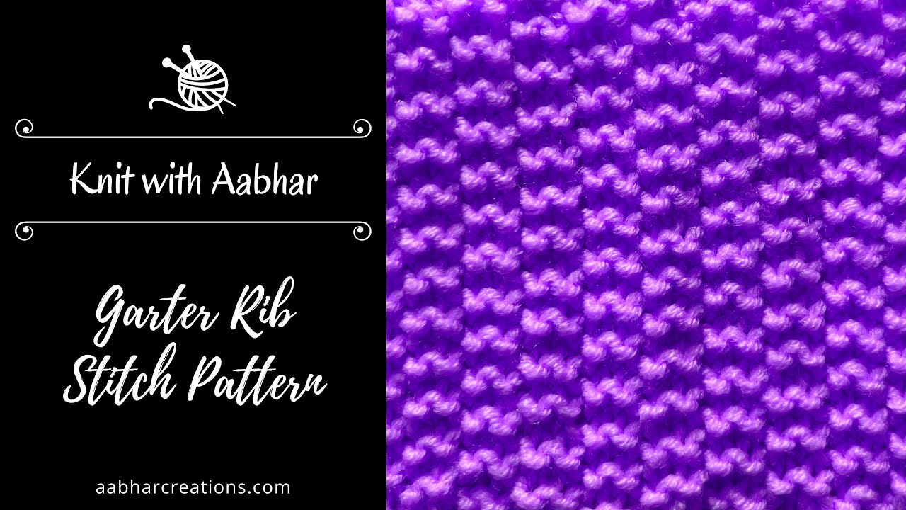 Garter Rib - simplest 2-row design rib knitting pattern for beginners, design for blankets, sweater