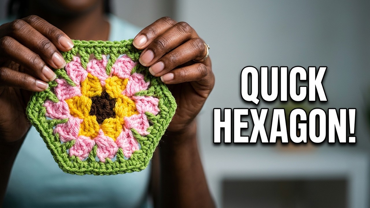 🧶Быстрое шестиугольное вязание крючком | Схема для подставки под кружку и пледа