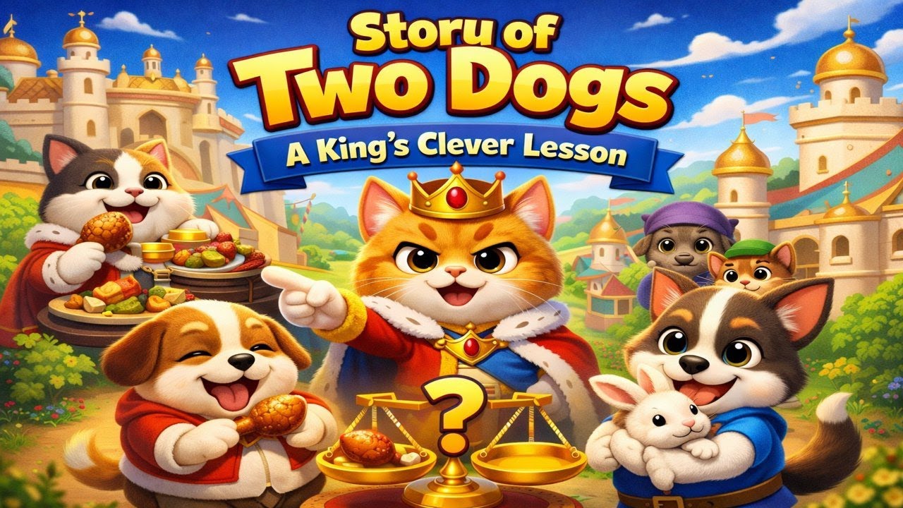 MeowCat Cartoon | The Story of Two Dogs 🐶 | Moral Story for Kids | Honesty & Hard Work