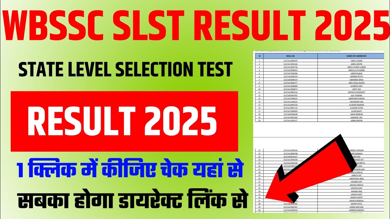 WBSSC SLST Result 2025 | How To Check WBSSC SLST Result 2025 | WBSSC SLST Result kaise check karen