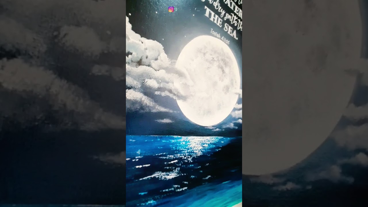 Canvas Painting with Bible Verse | Scripture Art with Isaiah 43:16 | Moon & Night Sky Painting
