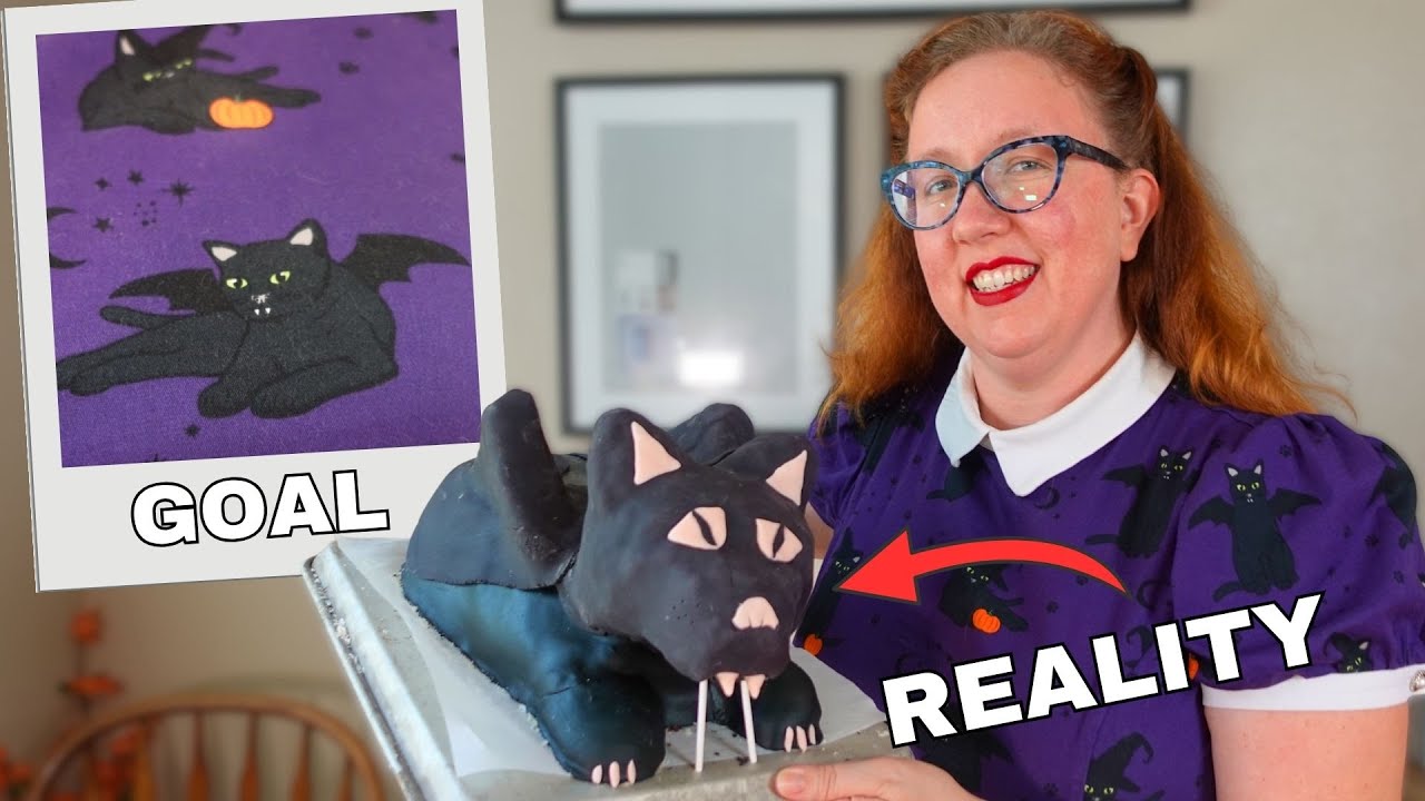 I made a Cat Bat Cake for my 40th birthday