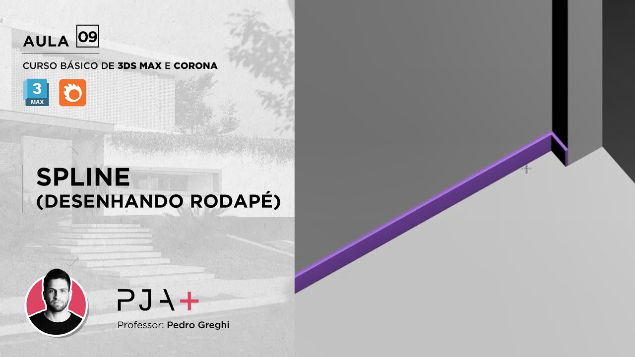 [CURSO GRATUITO DE 3DS MAX E CORONA] AULA 09 - Spline. Como desenhar rodapé do 3ds Max