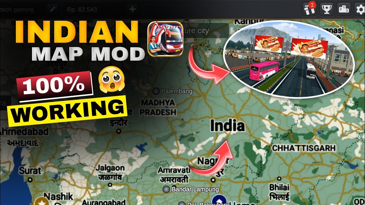how to add india map in bus simulator indonesia | 2025 map mod bussid | type tech gaming support |🇮🇳