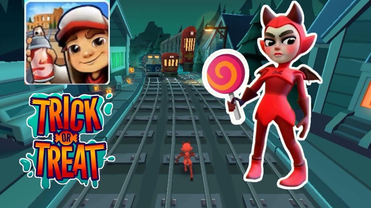 Subway Surfers :- New Trick or Treat Mode in Haunted Hood Gameplay with Thursday Lil Imp outfit 🍭