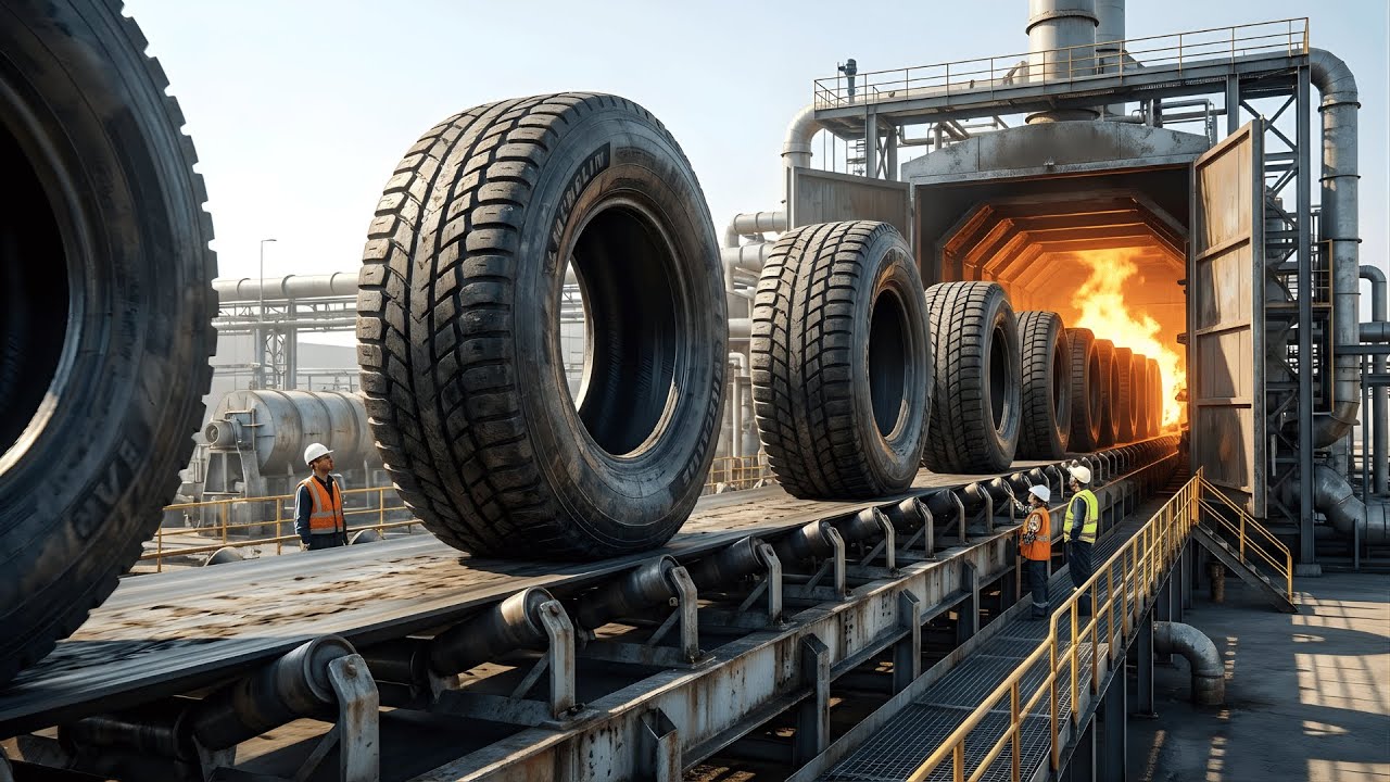 Inside the Tire Recycling Megafactory 2026 – The SECRET Process That Turns Dead Tires Into New Ones!