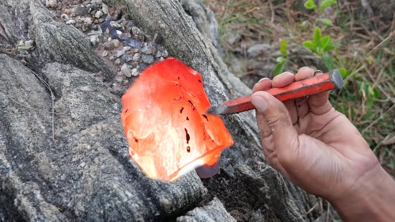 A rare citrine was found by the river.