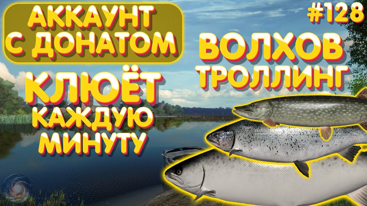 Аккаунт с донатом #128 | Волхов - троллинг | Клюёт каждую минуту | Русская Рыбалка 4