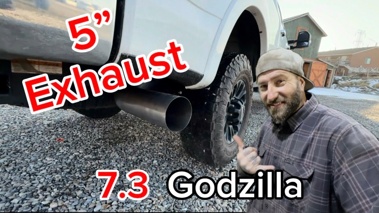 Custom 5” exhaust on a 7.3 Godzilla 
