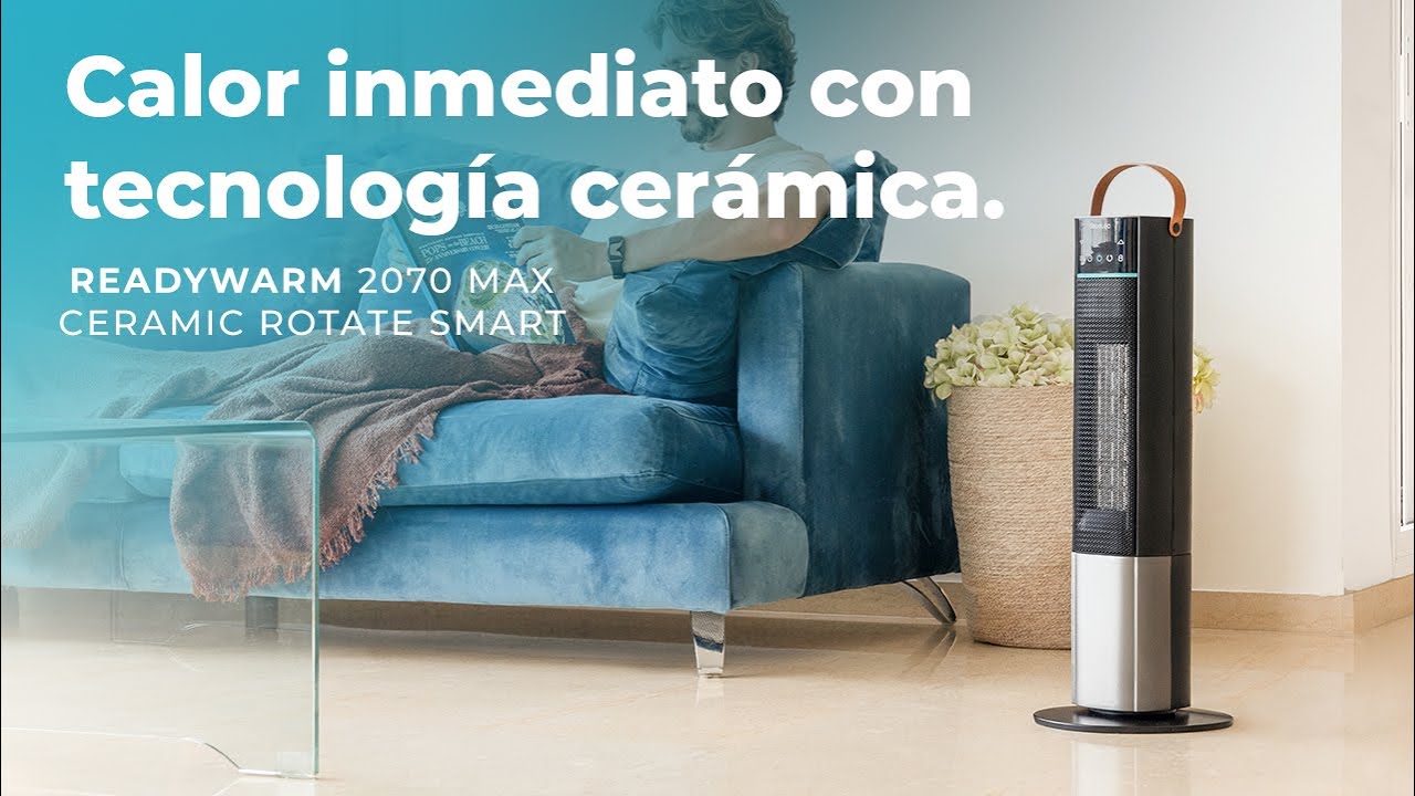 Calefactor de pie  ReadyWarm 2070 Max Ceramic Rotate Smart con 2000 W, control táctil y remoto