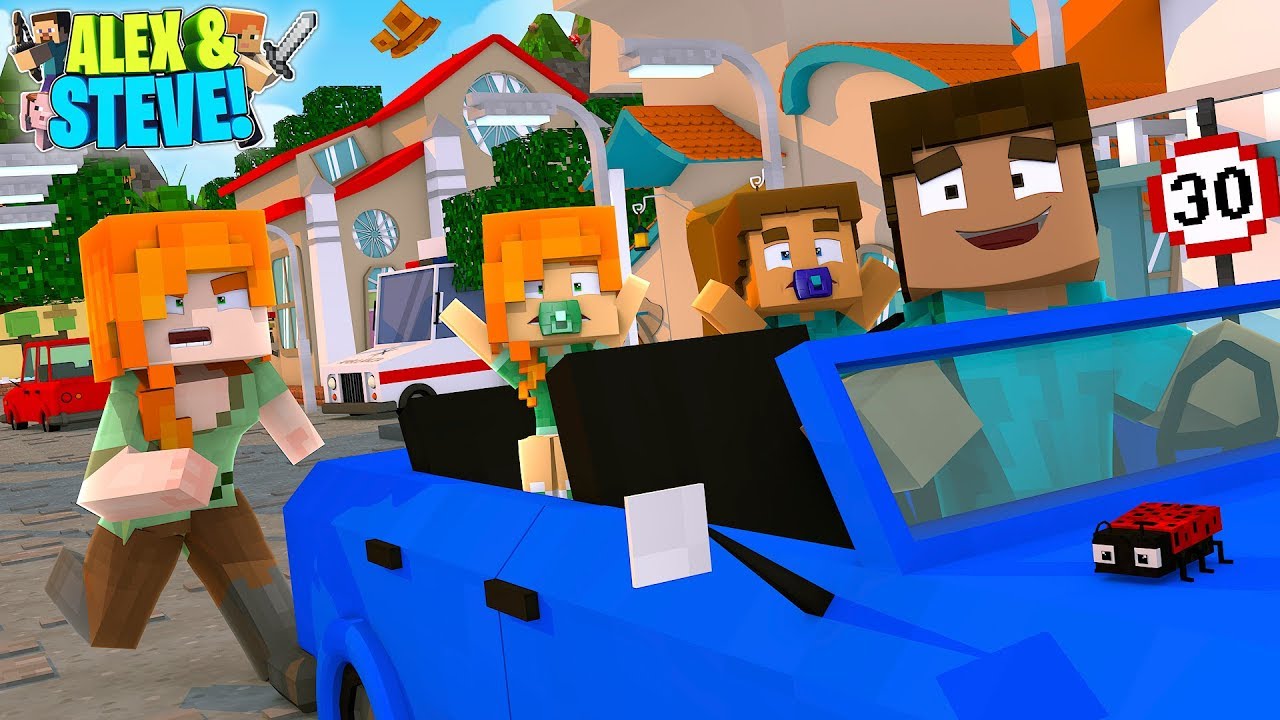 Minecraft STEVE TAKES THE BABIES AWAY FROM ALEX!!! Life of Alex & Steve