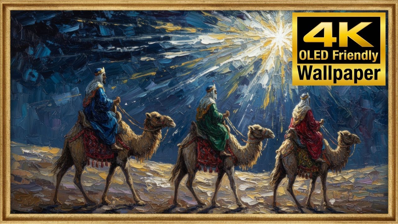 Impasto Three Wise Men Star Art - Samsung Frame TV Art - Sacred Epiphany