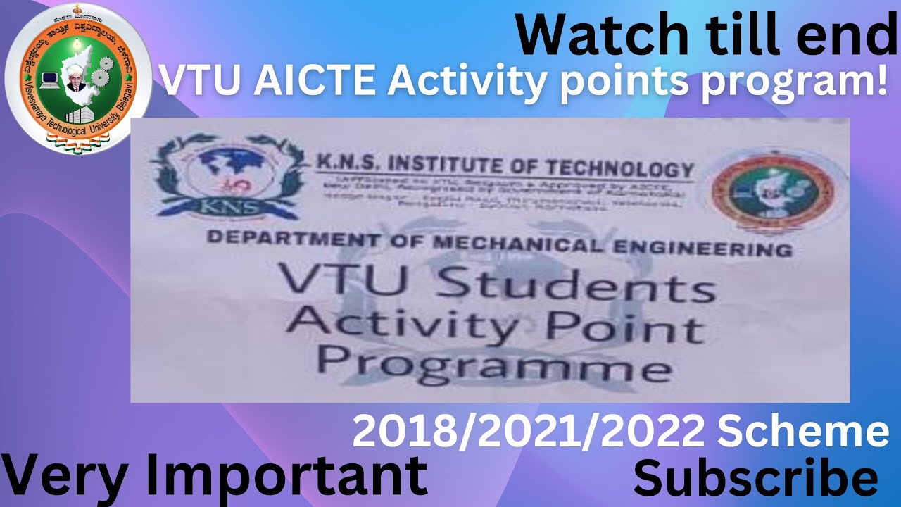 VTU AICTE ACTIVITY POINTS PROGRAM COMPLETE VIDEO|HOW TO CARRYOUT VTU AICTE ACTIVITY|FORMATS & REPORT
