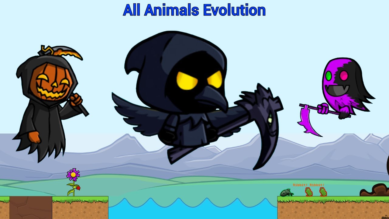 All Animals Evolution With Raven Reaper Hooded Pumpkin And Soul Divider Ghostly (EvoWorld.io)