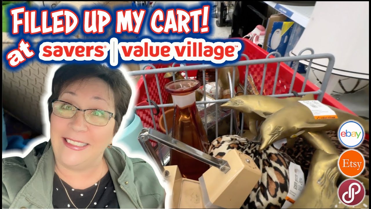 FILLED UP MY CART AT VALUE VILLAGE! | THRIFT WITH ME FOR RESELLING ON EBAY,  ETSY AND POSHMARK