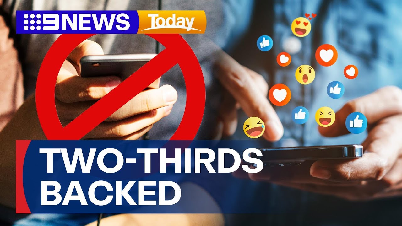 Two-thirds of Australian voters back under-16s social media ban | 9 News Australia