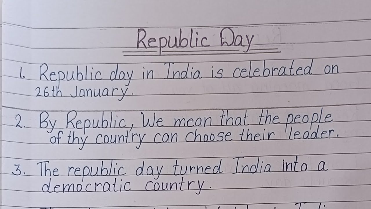 10 lines on Republic Day in English/ Speech on Republic Day in English
