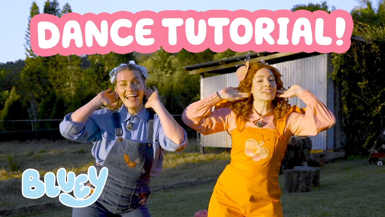 Onesies Dance Tutorial and Sisters Game! 💙 🧡 feat. Emma Memma & Hayley | Bluey