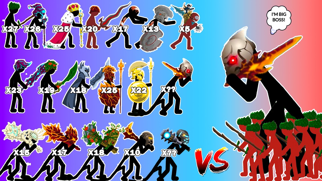 Giant Boss And New Swordwrath Leader Vs All Skins Units New Army | Stick War Legacy