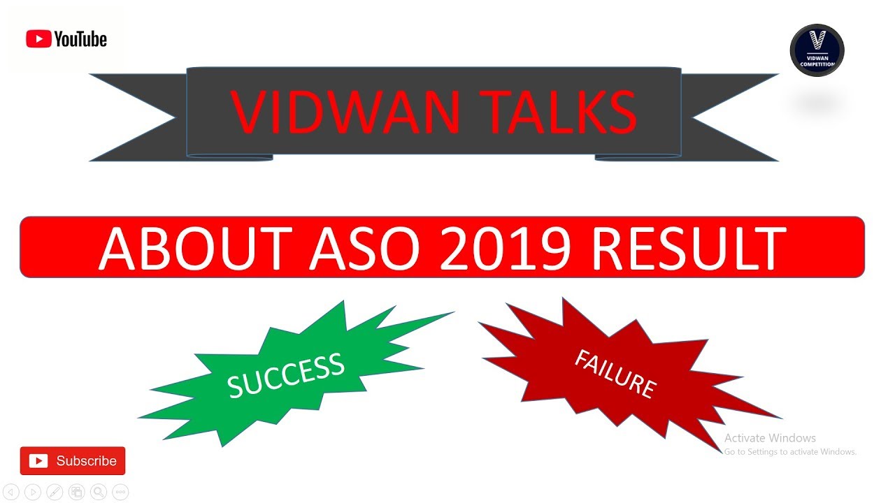 About ASO result 2019 by vidwan competition