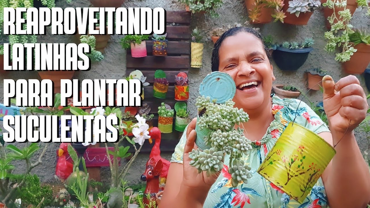 COMO REUTILIZAR LATINHAS DE MILHO E LEITE EM PÓ PRA PLANTAR SUCULENTAS | IDEAS | RECICLAGEM | JARDIM