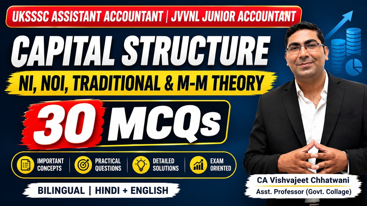 Capital Structure Theories MCQ | NI, NOI, Traditional & MM Theory | UKSSSC & JVVNL Accountant