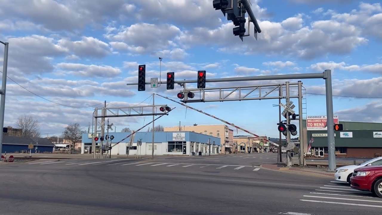 CPKC Intermodal Train - Mena Street Railroad Crossing, Mena, AR