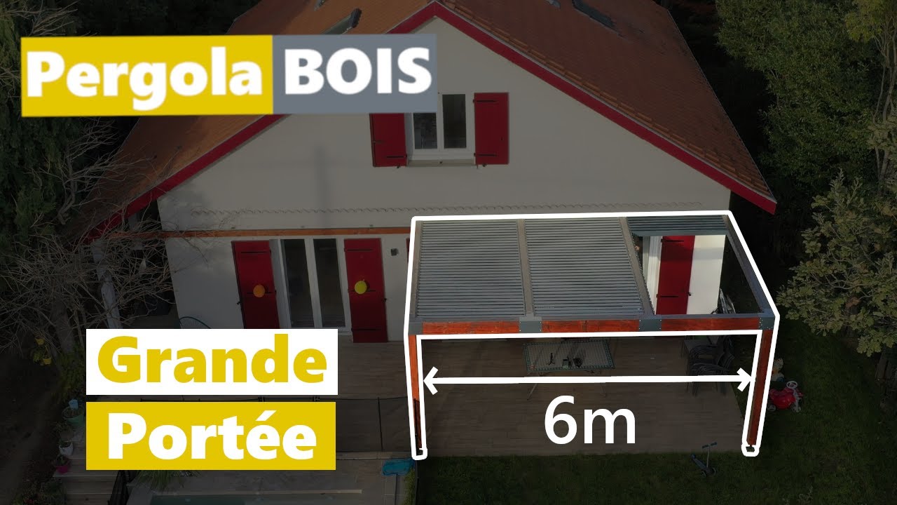 Pergola BOIS grande portée | montage timelapse | connecteur 240mm | bioclimatique