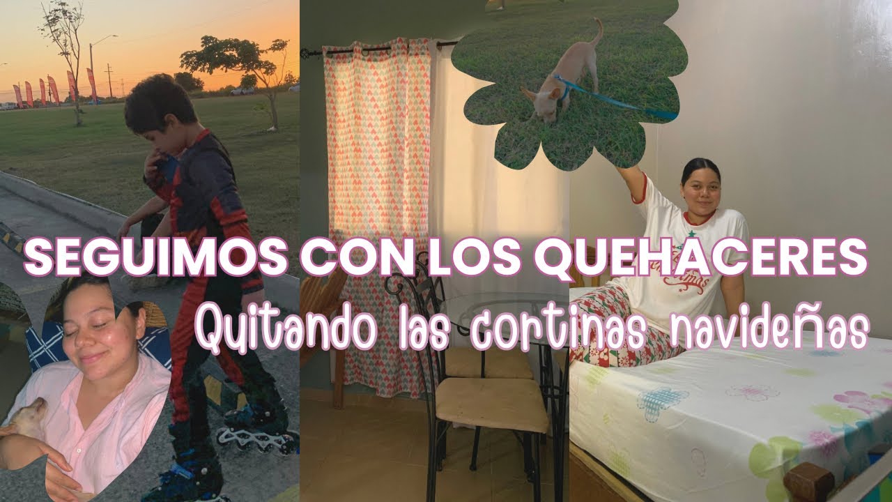 Seguimos con los quehaceres | Adiós cortinas navideñas | Se dañó la lavadora y atardecer perfecto🌅 
