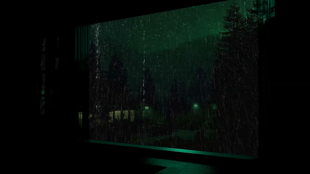 Calming Rain Sounds at a Deep Mountain Cabin 🌧 (No Ads) | Peaceful Dark Bedroom for Deep Sleep