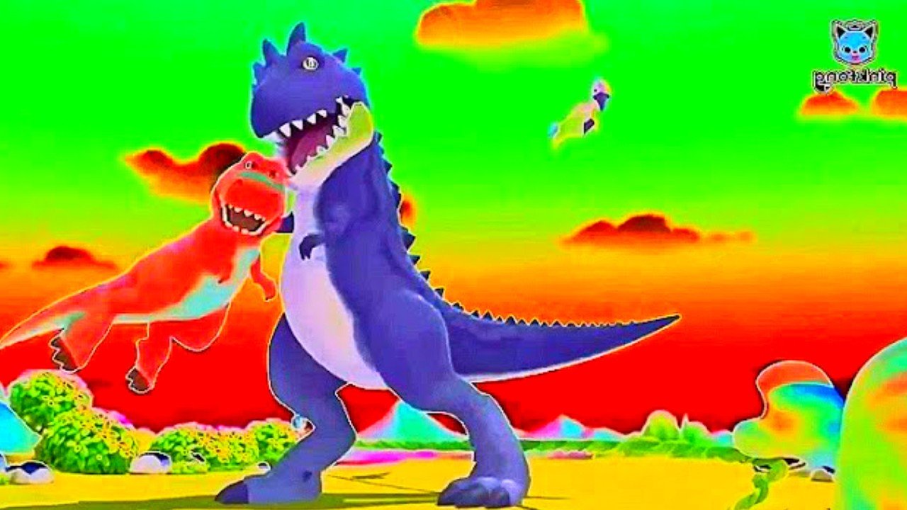 T-Rex Tyrannosaurus Attacking Carnotauru Dinosaur Super Simple Song (Sponsored By Preview 2 Effects)