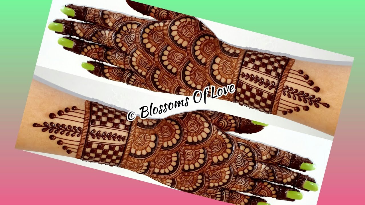 Back hand beautiful henna design - Simple and easy mehndi designs for hands