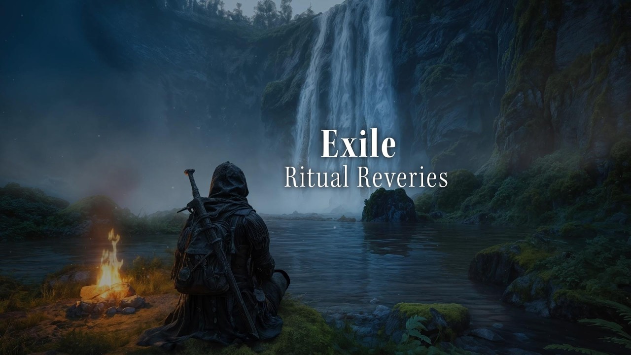 EXILE | Nordic Ambient • Waterfall & Fire - 1 Hour Cinematic Soundscape