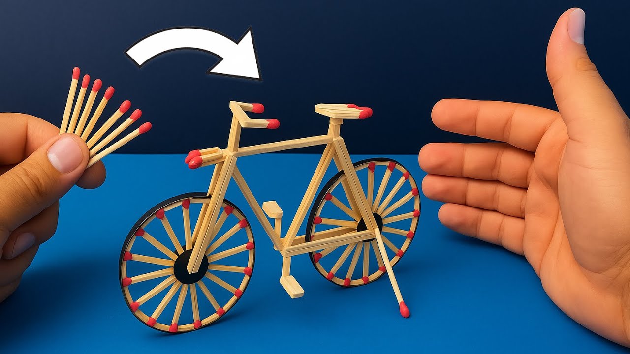 I Built a Bicycle Using Only Matchsticks! 🚲