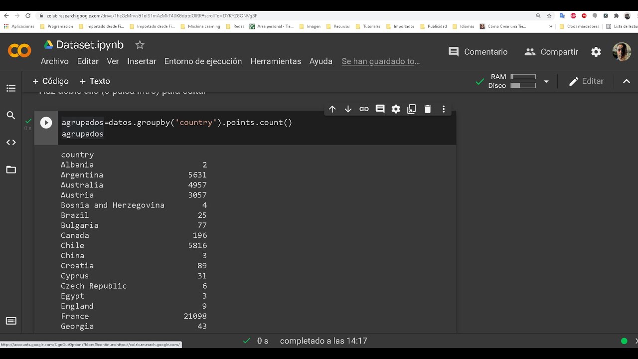44 Google colab y ejemplo con dataset con Python