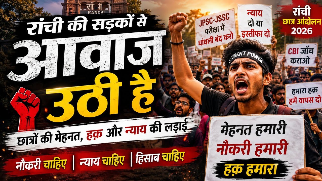 Ranchi Student Protest Song | रांची की सड़कों से आवाज़ उठी है | Jharkhand Students Song 2026
