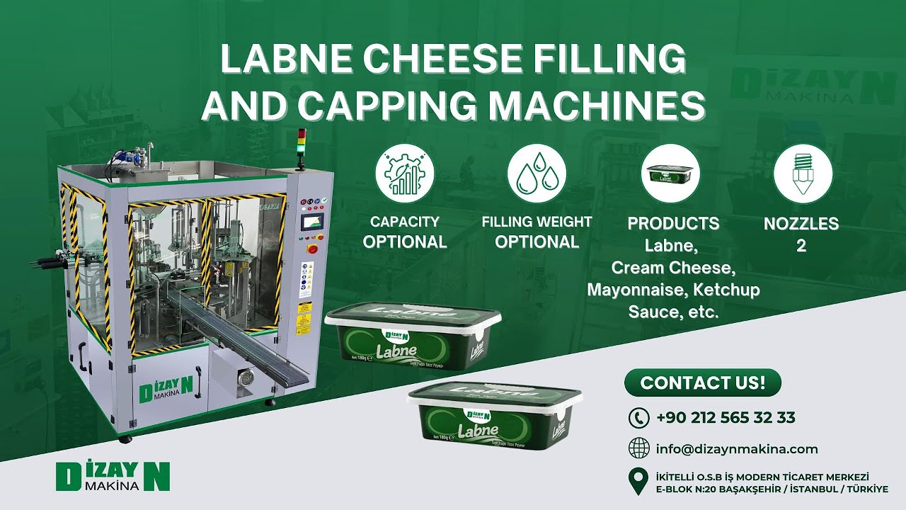 Labne Cheese Filling and Capping Machines📍Krem Peynir Dolum Ve Kapatma Makinası📍