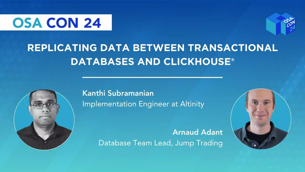 Replicating data between transactional databases and ClickHouse&reg;